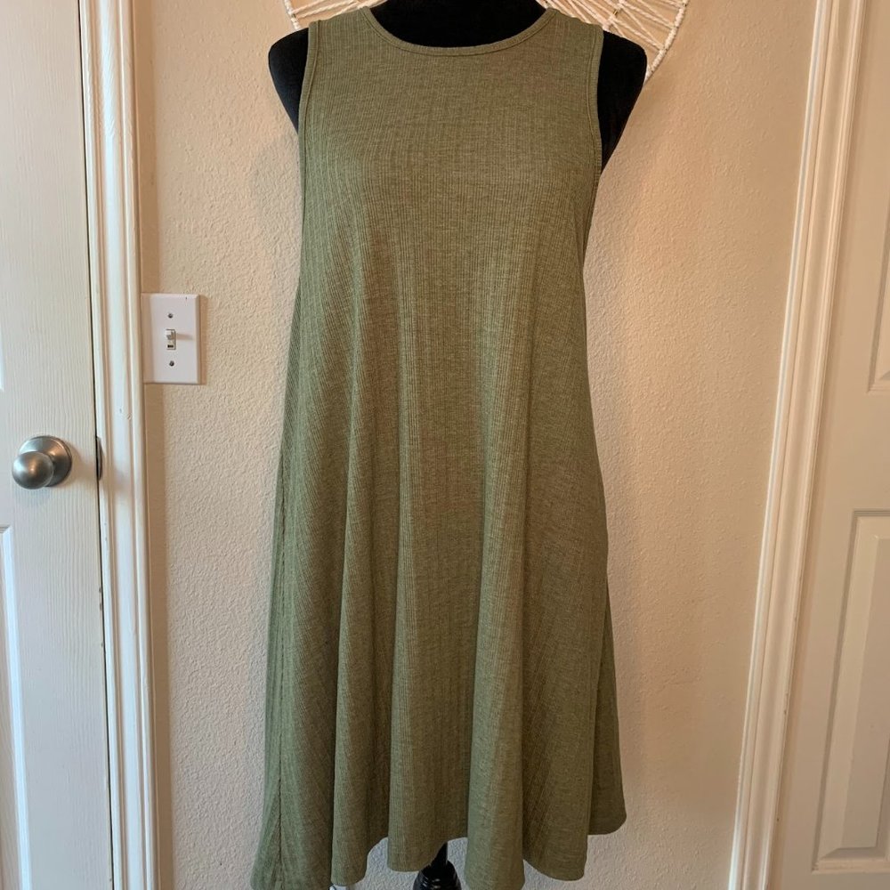 Olive Green Flowy Tank Dress